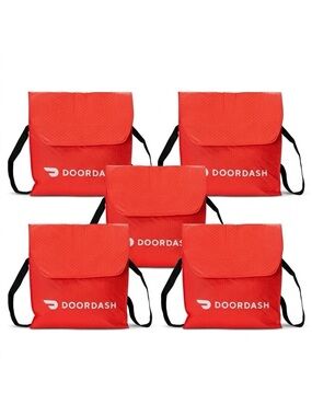 Lot of 5 DoorDash Insulated Food Delivery Driver Bags Hot Pizza Bag Door Dash